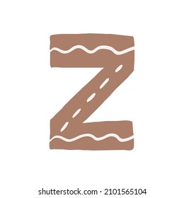 Ilustración vectorial de la letra Z. Icono plano