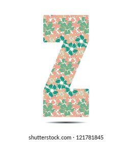 vector illustration letter Z in flowers