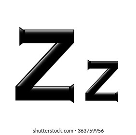 The vector illustration of the letter Z isolated in the white background