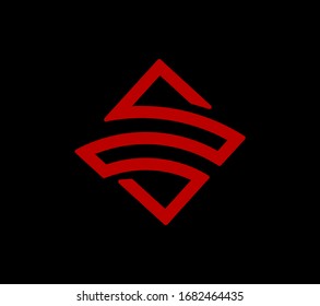 Vector illustration letter Z from lines inside rhombus. Capital uppercase initial Z logo.
