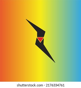 Vector illustration of the letter Z logo design, and a orange gradient yellow and blue background