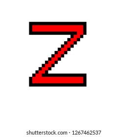vector illustration and Letter z pixel art style
