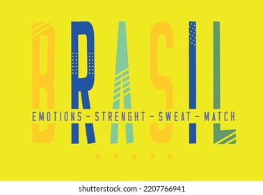 Vector illustration of lettering alluding to Brazil and fans at sporting events.