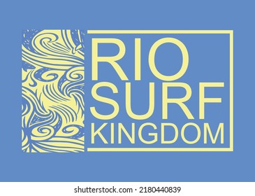 Vector illustration of lettering alluding to the city of Rio de Janeiro, Brazil, with decorative and graphic motifs.