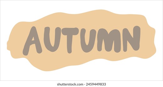 vector illustration lettering autumn doodle simple style word