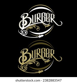 Vector illustration of lettering burger EPS10 version