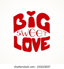 vector illustration. lettering, calligraphy. card - text on Valentine's Day on the background of blurred photos