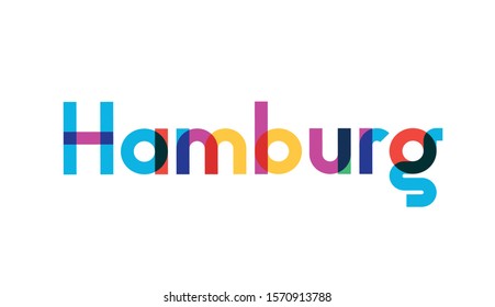 Vector illustration, lettering composition, Hamburg german  city, calligraphy, handwritten lettering logo. Design for postcards, t-shirts, banners, greeting cards, mugs, stickers. EPS 10