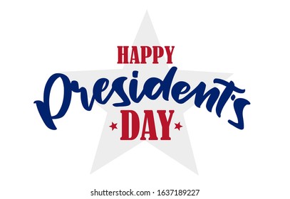 Vector illustration: Lettering composition of Happy Presidents Day with stars. 