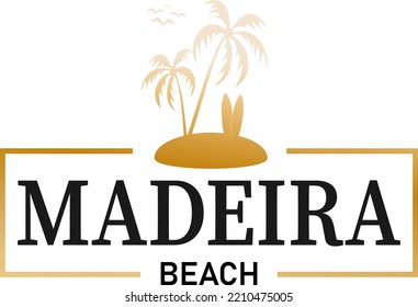 Vector illustration, lettering composition. Madeira island logo.