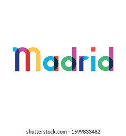 Vector Illustration Lettering Composition Madrid Spanish Stock Vector 