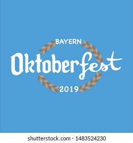 Vector illustration, lettering composition, Oktoberfest holiday, calligraphy, handwritten lettering logo. Design for postcards, t-shirts, banners, greeting card. EPS 10