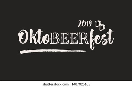 Vector illustration, lettering composition, Oktoberfest holiday, calligraphy, handwritten lettering logo. Design for postcards, t-shirts, banners, greeting card. EPS 10