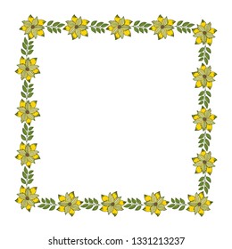 Vector illustration lettering congratulation with crowd of floral frame hand drawn