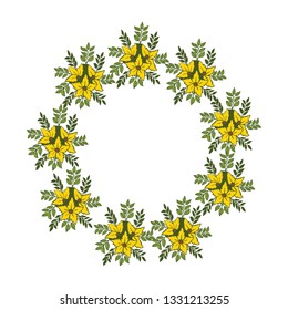 Vector illustration lettering congratulation with crowd of floral frame hand drawn