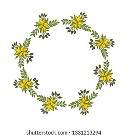 Vector illustration lettering congratulation with crowd of floral frame hand drawn