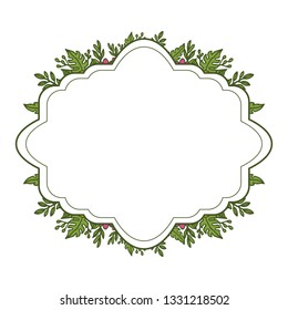 Vector illustration lettering congratulation with texture flower frame hand drawn