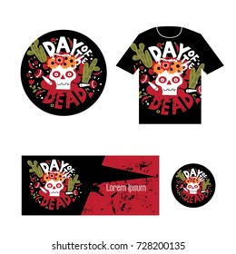 Vector illustration and lettering of Day of the dead