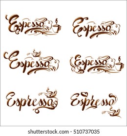 vector illustration lettering espresso