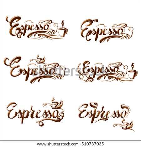 vector illustration lettering espresso