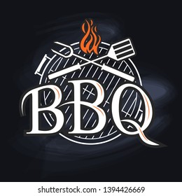 Vector Illustration of the lettering. Grill time.  Lettering its time to grill with fire.