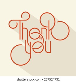 vector illustration lettering header thank you, design element