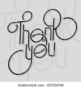 vector illustration lettering header thank you, design element