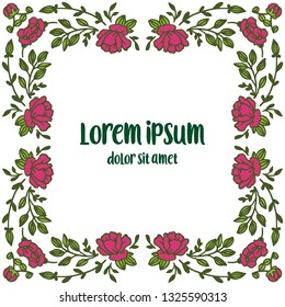 Vector illustration lettering hello sweet with leaf floral frame graceful hand drawn