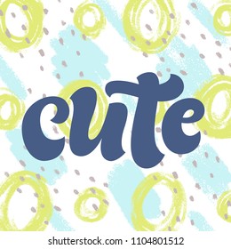 Vector illustration of lettering for invitation and greeting card, cake toppers, prints and posters. Graphic elements for design of baby birthday and kids party. Cute