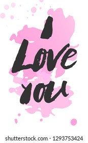 Vector illustration with lettering for logotype, badge, icon, card, postcard, logo, banner, tag. Valentine's Day Postcard with lettering. Celebration vector illustration EPS 10