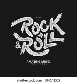 vector illustration. lettering on the theme of rock and roll. vintage, retro style