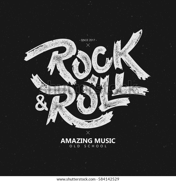 ilustración vectorial. letras sobre el tema del rock and roll. estilo ...