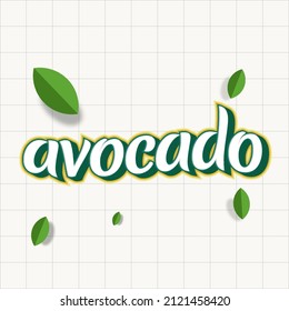 Ilustración vectorial. ETIQUETA del envase de aguacate o etiqueta