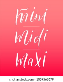 Vector illustration of lettering poster, logotype, text for clothes shop, catalog, collection, ad, special offer, accessories web site, item page. Banner for homepage, email, print, element of design