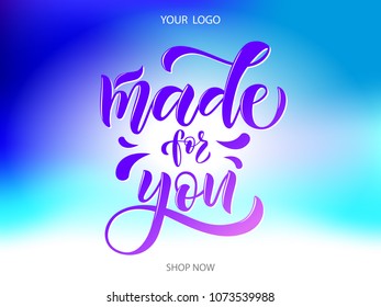 Vector illustration of lettering poster, logotype, text for clothes shop, catalog, collection, ad, special offer, accessories web site, item page. Banner for homepage, email, print, element of design
