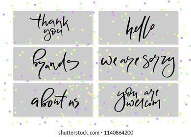 Vector illustration of lettering poster, logotype, text for clothes shop, catalog, collection, ad, special offer, accessories web site, item page. Banner for homepage, email, print, element of design