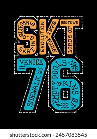 Vector illustration of lettering related to skateboarding.