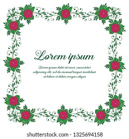 Vector illustration lettering romantic with a frame of red roses that bloom hand drawn