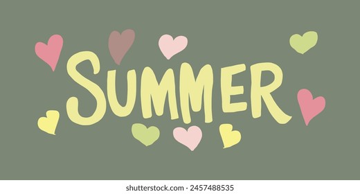vector illustration lettering summer rich colors, trendy, fun, popular, Creative