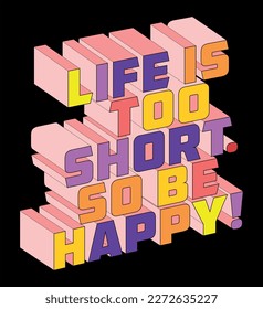 Vector illustration of lettering with text in old 3d style.