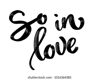 Vector illustration with lettering for Valentine's Day