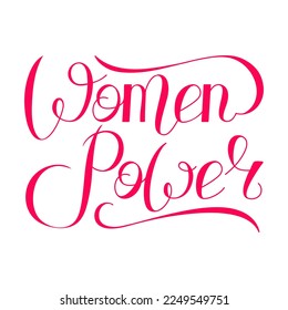 Ilustración vectorial. Dejar el poder de las mujeres en un fondo blanco