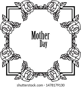 Vector illustration lettering your are great for abstract red flower frame