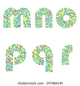 Vector illustration of  letters against the white