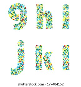 Vector illustration of  letters against the white