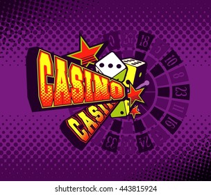 vector illustration letters casino and a variety of elements and characters