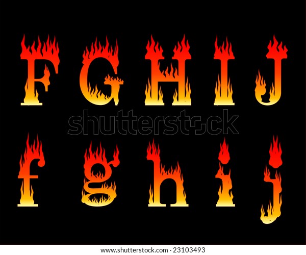 Vector Illustration Letters F J Flames Stock Vector (Royalty Free) 23103493