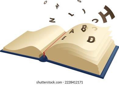 Vektorgrafik von Briefen aus einem Buch