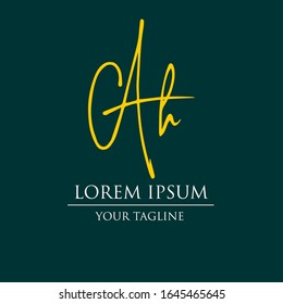 Vector illustration of letters A and H for your trademark name or your company name