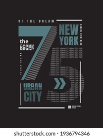 Vector illustration of letters, New York urban city, creative clothes, suitable for the design of t-shirts, shirts, hoodies, etc.